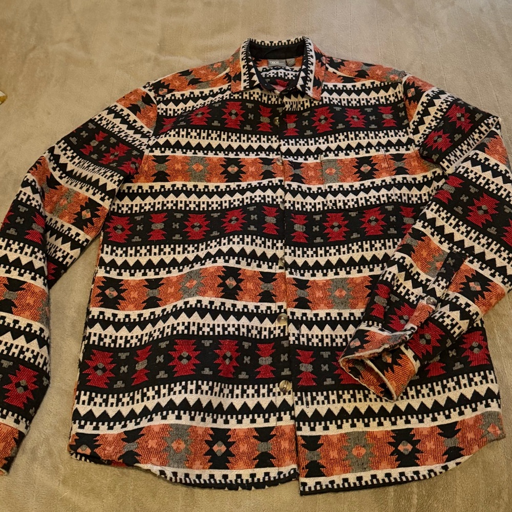 ASOS Geometric Knit Sweater - Black, White, Orange